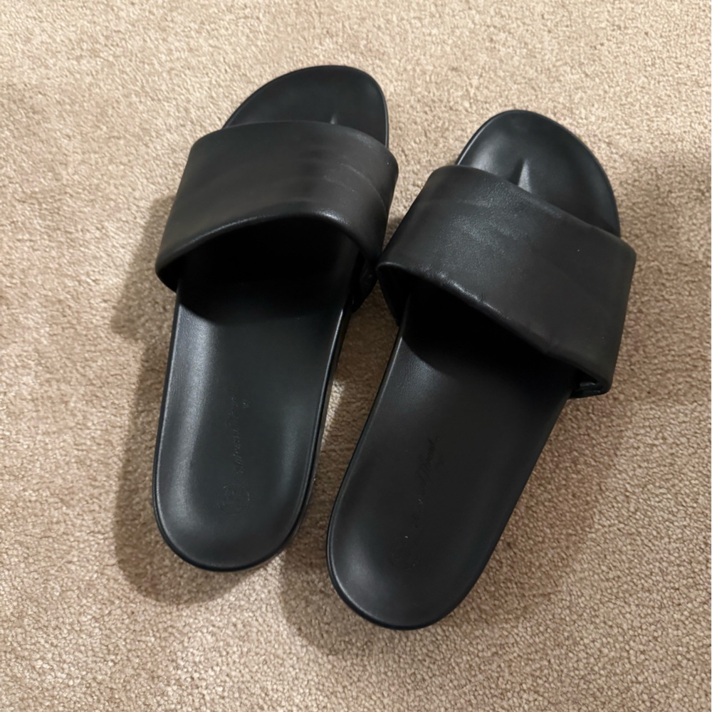 Leather slides